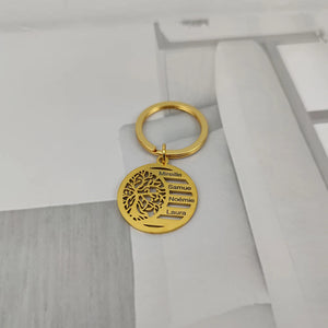 Family Tree of Life Keychain Personalized Stainless Steel