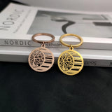 Family Tree of Life Keychain Personalized Stainless Steel