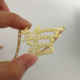 Custom Family Baby Name Necklace 18K Plated Stainless Steel Chain Women Jewelry