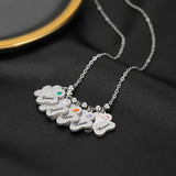 Personalized Multi-Paw Name Necklace with Birthstone