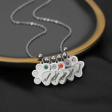 Personalized Multi-Paw Name Necklace with Birthstone