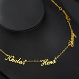 Personalized Multiple Name Necklace Stainless Steel Chain