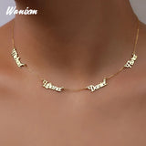 Custom Name Necklace for Women Stainless Steel Letter Necklace Family Jewelry