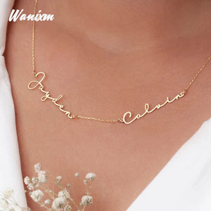Custom Name Necklace for Women Stainless Steel Letter Necklace Family Jewelry