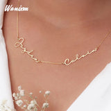 Custom Name Necklace for Women Stainless Steel Letter Necklace Family Jewelry