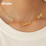 Custom Name Necklace for Women Stainless Steel Letter Necklace Family Jewelry