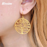 Personalized Stainless Steel Tree Of Life Earrings for Women