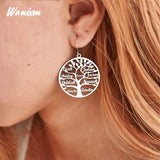Personalized Stainless Steel Tree Of Life Earrings for Women