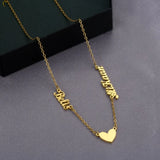 Personalized Heart Pendant Necklace Nameplate Jewelry