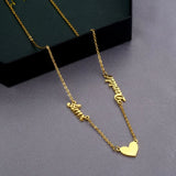 Personalized Heart Pendant Necklace Nameplate Jewelry