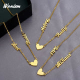 Personalized Heart Pendant Necklace Nameplate Jewelry