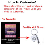 Custom Music Code Keychain Engraved QR Codes Metal Lettering Keyring Gift