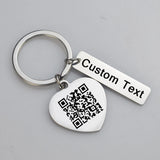 Custom Music Code Keychain Engraved QR Codes Metal Lettering Keyring Gift