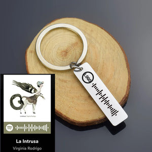 Music Code Keychain Stainless Steel Personalized Engraved Key Ring Gift