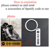 Music Code Keychain Stainless Steel Personalized Engraved Key Ring Gift