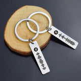 Music Code Keychain Stainless Steel Personalized Engraved Key Ring Gift