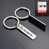 Music Code Keychain Stainless Steel Personalized Engraved Key Ring Gift