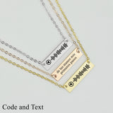 Music Code Necklace Engraved Bar Code Stainless Steel Pendant Necklace
