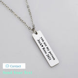 Music Code Necklace Engraved Letters Text Square Pendant Necklace