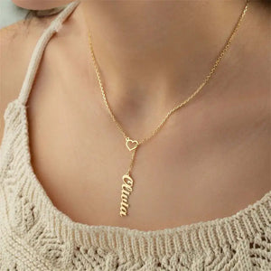 Heart Necklace Personalized Name Initial Necklaces