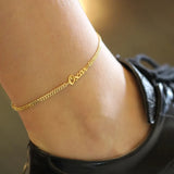 Stainless Steel Cuban Chain Anklet Bracelet