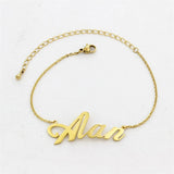 Stainless Steel Name Pendant Anklet for Men Women