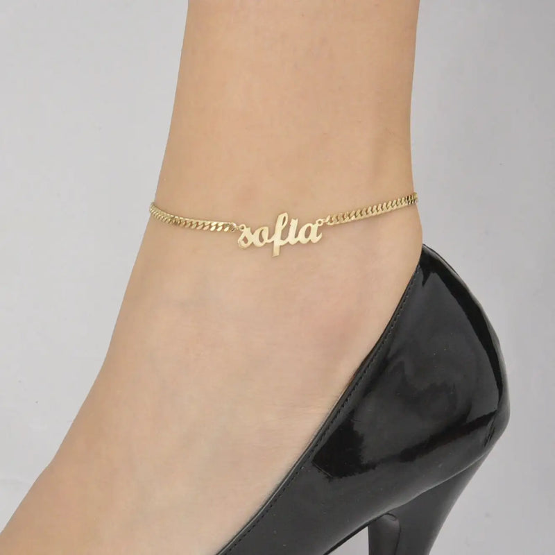 Custom Stainless Anklet - Personalized Name Anklet