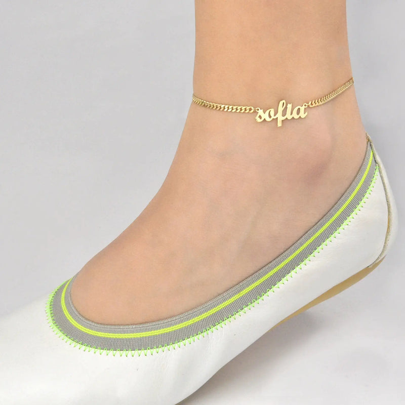 Custom Stainless Anklet, Personalized Name Anklet