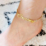 Personalized Name Anklet Bracelet-Stainless Steel Handwriting Jewelry