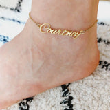 Personalized Name Anklet Bracelet-Stainless Steel Handwriting Jewelry