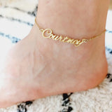 Personalized Name Anklet Bracelet-Stainless Steel Handwriting Jewelry