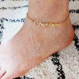 Personalized Name Anklet Bracelet-Stainless Steel Handwriting Jewelry
