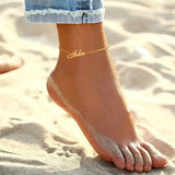 Personalized Stainless Steel Name Anklet Adjustable Summer Beach Jewelry