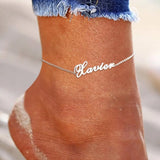 Personalized Stainless Steel Name Anklet Adjustable Summer Beach Jewelry