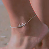 Butterfly Anklet Personalized Stainless Steel Leg Chain Initial Beach Jewelry