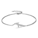 Butterfly Anklet Personalized Stainless Steel Leg Chain Initial Beach Jewelry