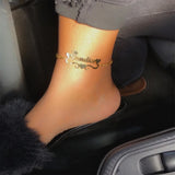 Stainless Steel Anklet with Crown Heart Foot Bracelet