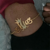Stainless Steel Anklet with Crown Heart Foot Bracelet
