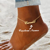 Personalized Stainless Steel Initial Anklet Boho Bracelet