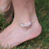 Stainless Steel Nameplate Anklet Bohemian Beach Jewelry