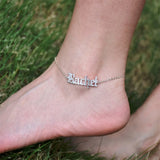 Stainless Steel Nameplate Anklet Bohemian Beach Jewelry