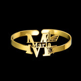 Butterfly Letters Name Bangle Necklace for Women Girl Jewelry