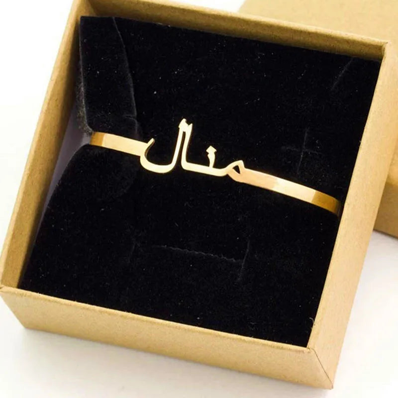 Personalized Name Bangle Bracelet for Women Children