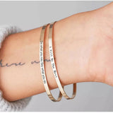 Custom Name Bangle Bracelet Stainless Steel Open Cuff Adjustable Women Jewelry