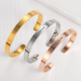 Personalized Stainless Steel Name Bangle for Women Men