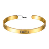 Personalized Stainless Steel Name Bangle for Women Men