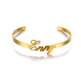 Personalized Name Bangle Stainless Steel Cuff Bracelet for Women Girls