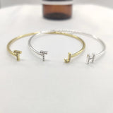 Name Bangle Letter Bracelet Initial Personalized Cuff Bangles Bracelets