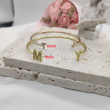 Name Bangle Letter Bracelet Initial Personalized Cuff Bangles Bracelets