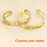 Personalized Name Bangle Bracelet - Stainless Steel Jewelry Gift